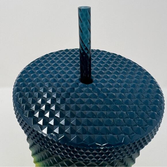 New Starbucks Fall 2023 Neon Lemon Blue Gradient Studded Bling Venti Tumbler - Picture 5 of 6